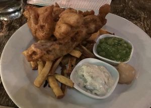 Fysh and chips at Harmonium in Edinburgh