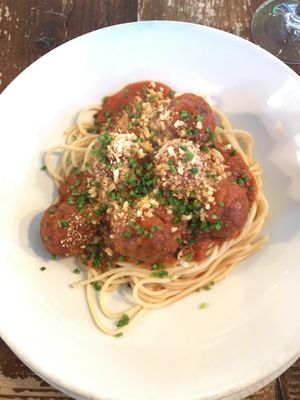 Chicken parmigiana wasn’t available so I was offered meatball and spaghetti marinara instead. Delicious! at Harmonium in Edinburgh
