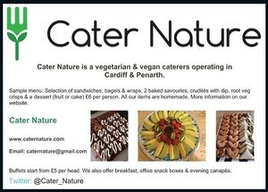 LOgos and leaflets at Cater Nature in Cardiff