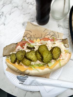 NY hoagie with vegan turkey  at New York Deli in Cardiff