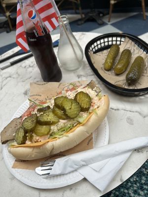 Hoagie and pickles  at New York Deli in Cardiff