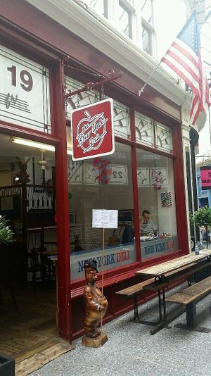 Entrance at New York Deli in Cardiff