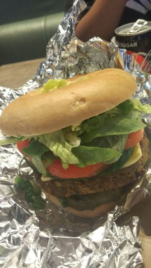 soya burger at New York Deli in Cardiff