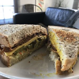 Vegan Reuben and the veganized classic reuban at New York Deli in Cardiff