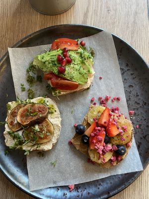 Breakfast toasts   at Happy Bean in Prague