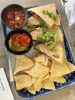 Vegan quesadilla   at Happy Bean in Prague