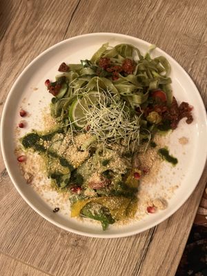 Pesto tagliatelle   at Happy Bean in Prague