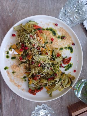 Spinach tagliatelle at Happy Bean in Prague