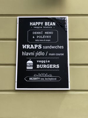 Happy Bean sign  at Happy Bean in Prague