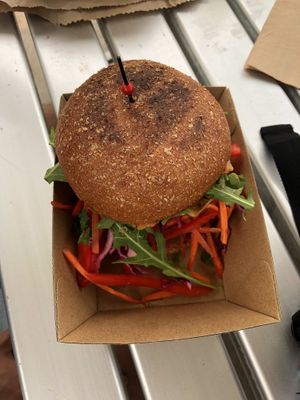 Seitan and tofu burger  at Jasmine Greens - Kiosk in Umina Beach