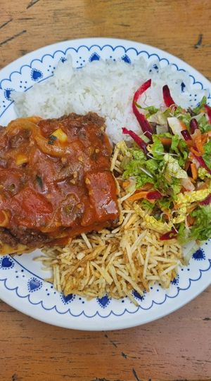 Lasanha de bolonhesa de soja at Aurora Restaurante Antiespecista in Porto Alegre