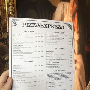 The new vegan menu also has drinks!!! Including alcohol  at Pizza Express in Rochester