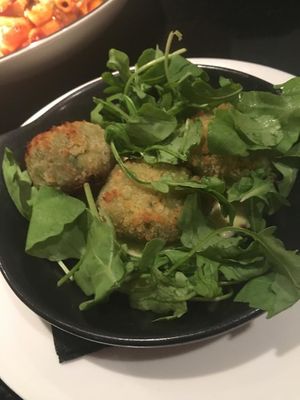 Pea and mint Aracini balls at Pizza Express in Rochester