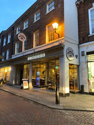 Exterior on historic high street  at Pizza Express in Rochester