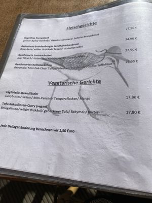 One changing vegan main dish on the menue at Zum Strandläufer in Ahrenshoop