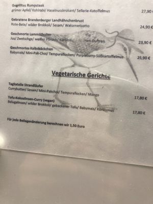 Vegan/Vegetarian option at Zum Strandläufer in Ahrenshoop