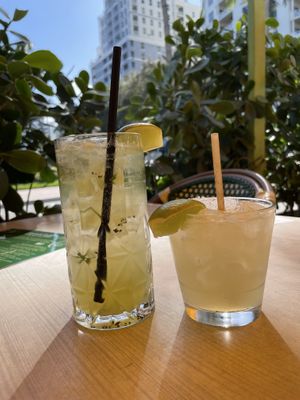 Kiwi mojito (amazing!) and Margarita  at Avocado Grill in West Palm Beach