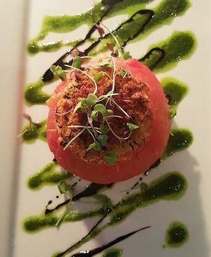 Stuffed tomato pesto at Avocado Grill in West Palm Beach