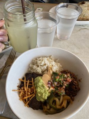 Bowl with Vegan Meat  at Tocaya Modern Mexican in Santa Monica