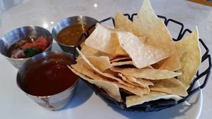 salsa and chips at Tocaya Modern Mexican in Santa Monica