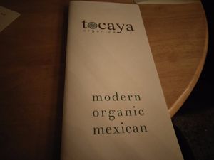 menu 1 at Tocaya Modern Mexican in Santa Monica