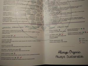 menu 2 at Tocaya Modern Mexican in Santa Monica