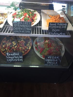 Many salad options at Mia's Kitchen in Suffern