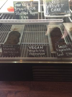 They had 3 vegan options for main dishes.  I took the last piece of the Vegetable Parmesan at Mia's Kitchen in Suffern