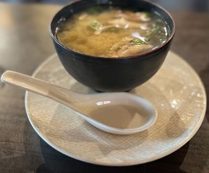 vegan miso soup at Blue Sushi Sake Grill in Naperville