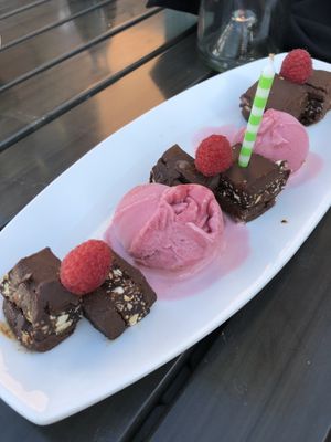 vegan sorbet + chocolates  at Blue Sushi Sake Grill in Naperville