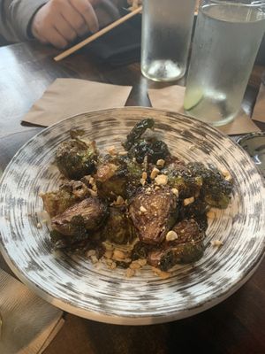 The crispy miso Brussels sprouts at Blue Sushi Sake Grill in Naperville