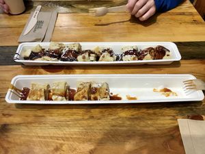 Pancake happiness in Amsterdam  at The Happy Pig Pancake Shop in Amsterdam