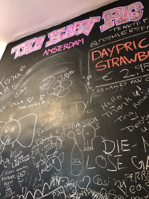 Inside    at The Happy Pig Pancake Shop in Amsterdam