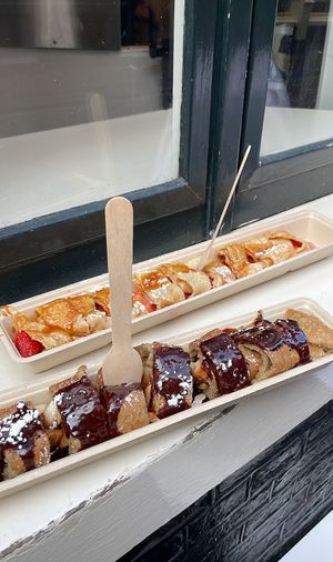   at The Happy Pig Pancake Shop in Amsterdam