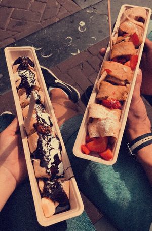   at The Happy Pig Pancake Shop in Amsterdam