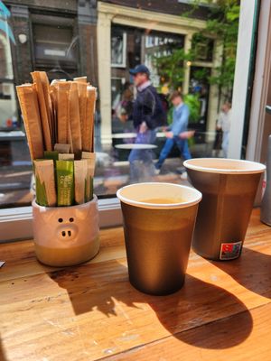 Great street view. at The Happy Pig Pancake Shop in Amsterdam