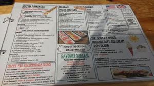 Karte at The Happy Pig Pancake Shop in Amsterdam