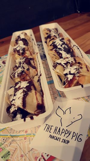 vegan "everybodys sweetheart" at The Happy Pig Pancake Shop in Amsterdam