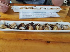 Chocolate banana almond  at The Happy Pig Pancake Shop in Amsterdam