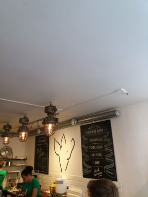 Happy pig at The Happy Pig Pancake Shop in Amsterdam