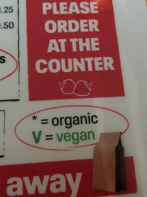 Clear labelling at The Happy Pig Pancake Shop in Amsterdam