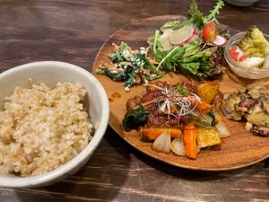sweet and sour 'pork' meal  at Hareya in Atsugi