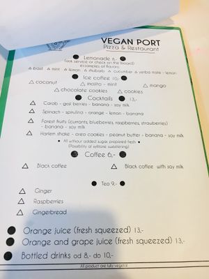 the english menu  at Vegan Port Pizza & Restaurant in Gdansk