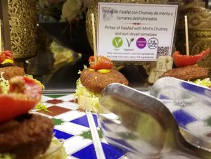 Vegan options clearly marked at Tablao Flamenco Cordobes in Barcelona