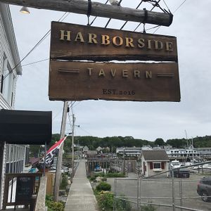 front sign at Harborside Tavern in Boothbay Harbor