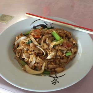 Penang style char kueh teow - yum! at CGS Vegetarian Cafe in Miri