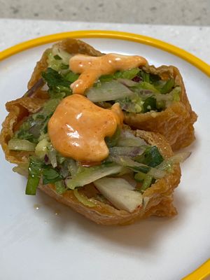 New tofu veg filled sushi at YO! Sushi in Dartford