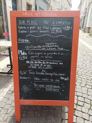 Menu du jour at Zezette & Marcel in Angouleme