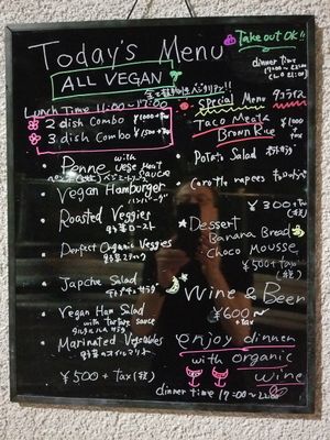 Vegetarian Beast menu. at Vegetarian Beast in Tokyo