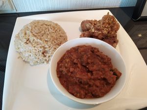 Curry and chicken nuggets at Vegetarian Beast in Tokyo